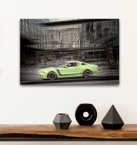 Automotive art print of American classic Ford Mustang by Douglas Carr