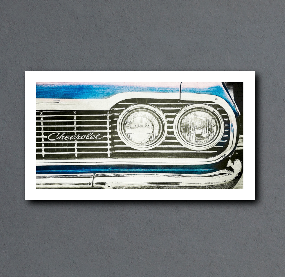 1964 Chevrolet Chevelle Malibu grille and headlights American classic car fine art photography wall art print by Douglas Carr – Oslo Art Prints