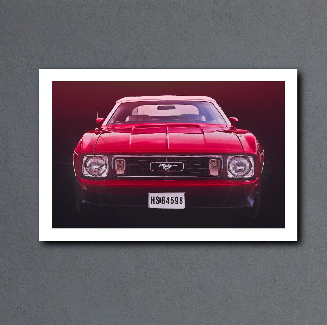 A red Ford Mustang an American classic car fine art photography wall art print by Douglas Carr – Oslo Art Prints
