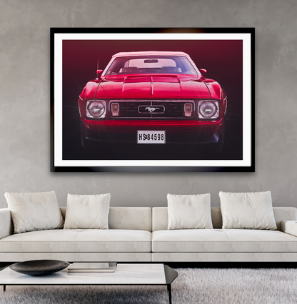 A red Ford Mustang an American classic car fine art photography wall art print by Douglas Carr – Oslo Art Prints