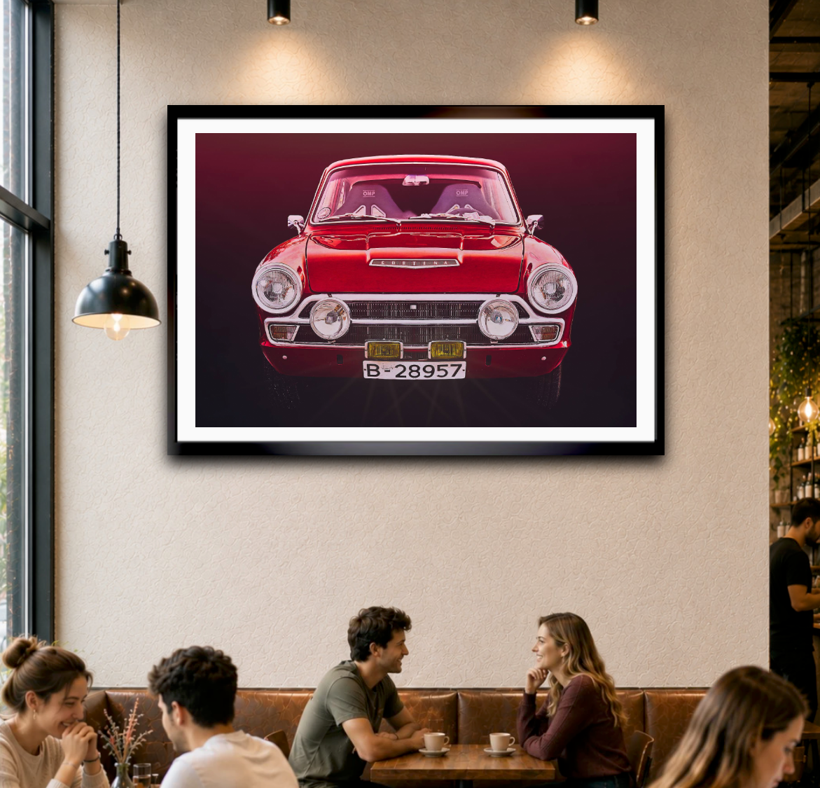 A Red Ford Cortina Mk 1 British classic car fine art photography wall art print by Douglas Carr – Oslo Art Prints