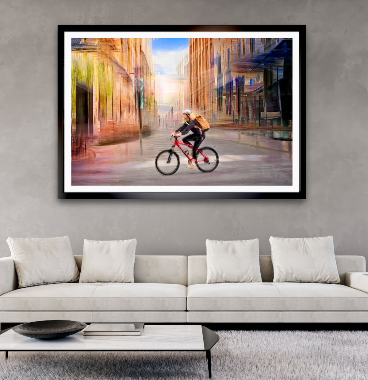 Chasing Light Limited edition cycling wall art print by Douglas Carr Photography