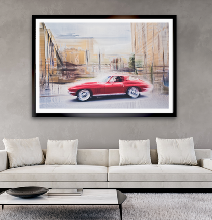 Automotive Limited Edition wall art print of American classic Corvette Stingray motor car by Douglas Carr Photography