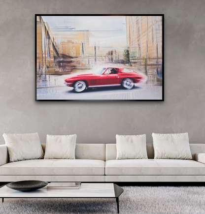 Automotive Limited Edition wall art print of American classic Corvette Stingray motor car by Douglas Carr Photography