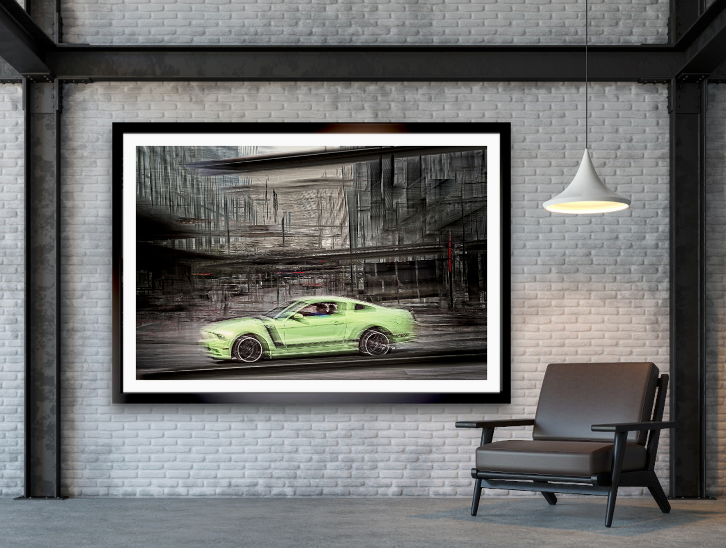 Automotive art print of American classic Ford Mustang by Douglas Carr
