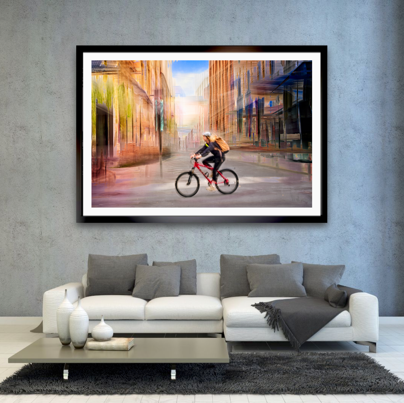 Chasing Light Limited edition cycling wall art print by Douglas Carr Photography