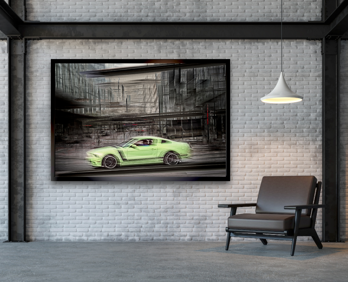 Automotive art print of American classic Ford Mustang by Douglas Carr
