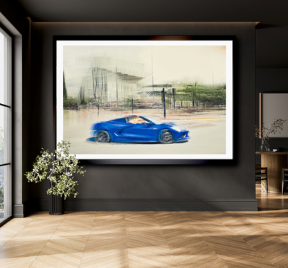 Automotive Limited Edition wall art print of American Corvette classic sports car by Douglas Carr Photography