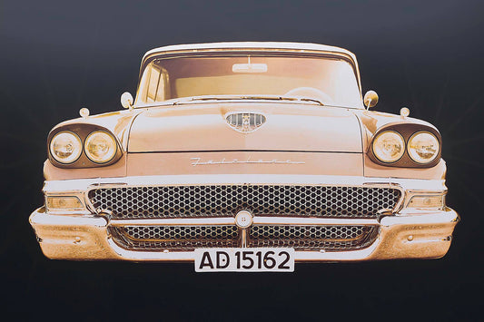 A 1958 Ford Fairlane Gold American classic car fine art photography wall art print by Douglas Carr – Oslo Art Prints