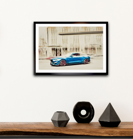 A blue Ford Mustang Shelby a American classic muscle car fine art photography wall art print by Douglas Carr – Oslo Art Prints