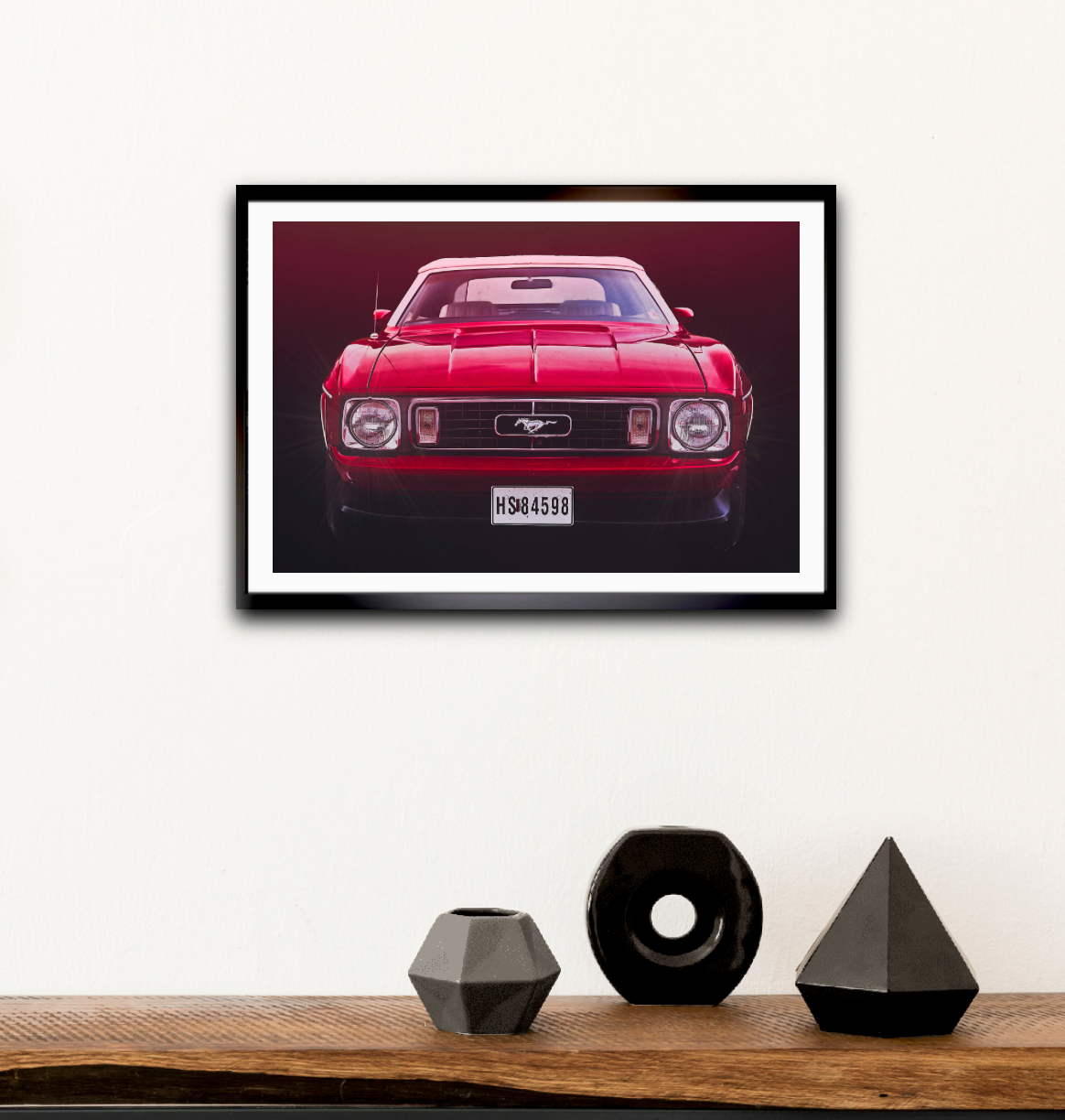 A red Ford Mustang an American classic car fine art photography wall art print by Douglas Carr – Oslo Art Prints