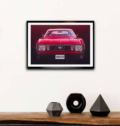 A red Ford Mustang an American classic car fine art photography wall art print by Douglas Carr – Oslo Art Prints