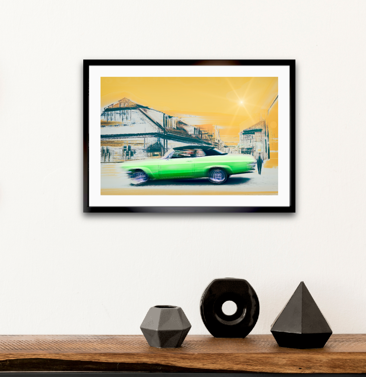 Vintage Lime a 1965 Chevrolet Impala convertible classic car fine art photography wall art print by Douglas Carr – Oslo Art Prints