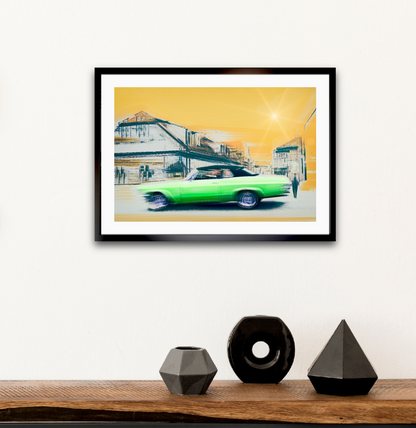 Vintage Lime a 1965 Chevrolet Impala convertible classic car fine art photography wall art print by Douglas Carr – Oslo Art Prints