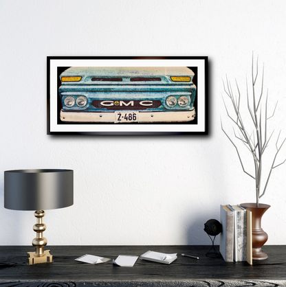Vintage 1960 GMC pickup grille American classic car fine art photography wall art print by Douglas Carr – Oslo Art Prints