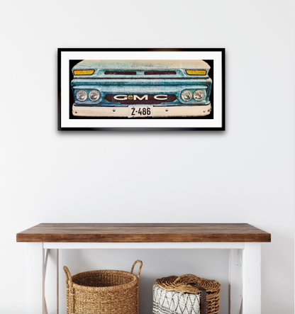 Vintage 1960 GMC pickup grille American classic car fine art photography wall art print by Douglas Carr – Oslo Art Prints