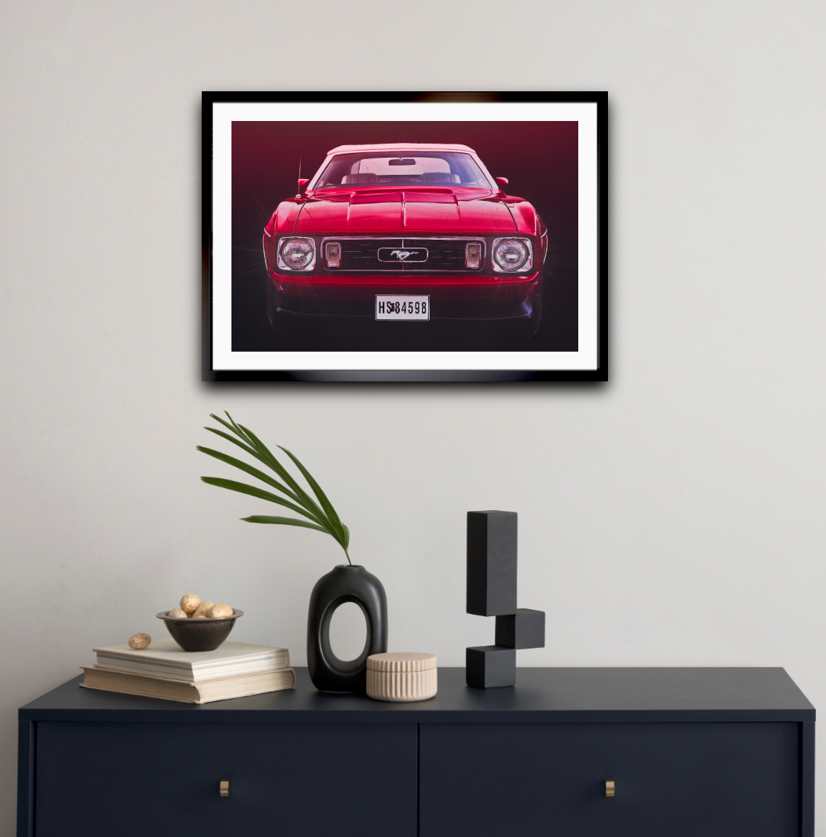 A red Ford Mustang an American classic car fine art photography wall art print by Douglas Carr – Oslo Art Prints