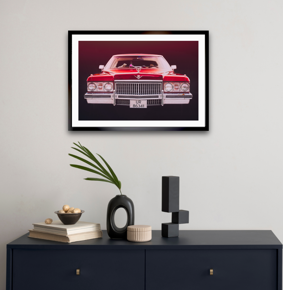 Red 1973 Cadillac Coupe de Ville, vintage AMCAR American classic car fine art photography wall art print by Douglas Carr – Oslo Art Prints