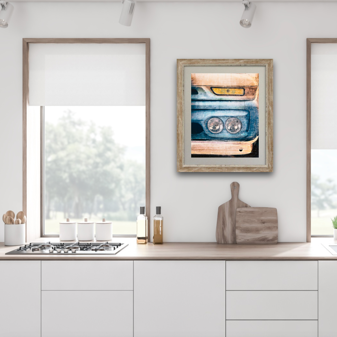 1960s GMC pick up truck headlights grille American classic car fine art photography wall art print by Douglas Carr – Oslo Art Prints