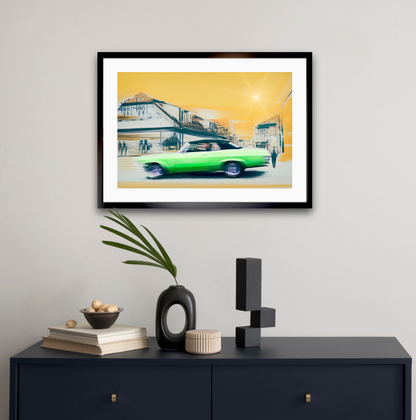 Vintage Lime a 1965 Chevrolet Impala convertible classic car fine art photography wall art print by Douglas Carr – Oslo Art Prints
