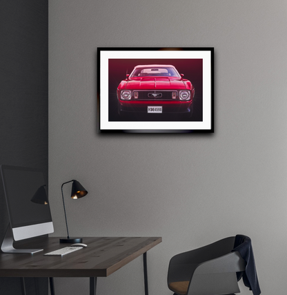 A red Ford Mustang an American classic car fine art photography wall art print by Douglas Carr – Oslo Art Prints