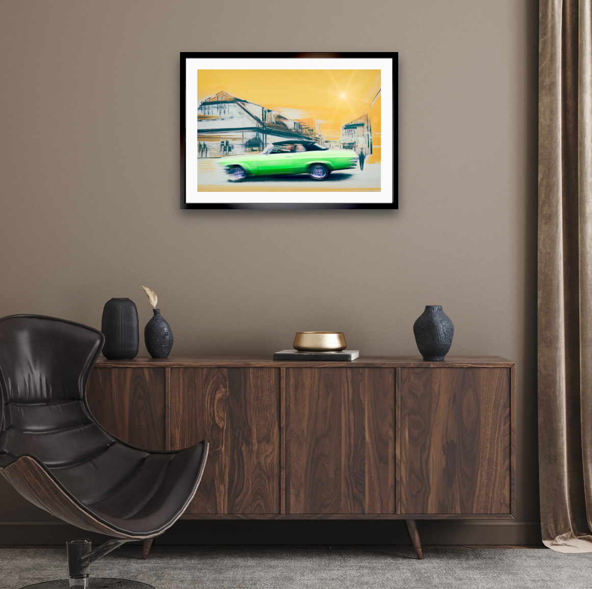 Vintage Lime a 1965 Chevrolet Impala convertible classic car fine art photography wall art print by Douglas Carr – Oslo Art Prints