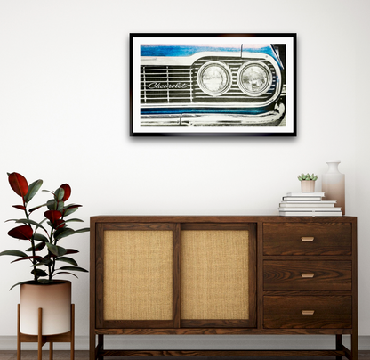1964 Chevrolet Chevelle Malibu grille and headlights American classic car fine art photography wall art print by Douglas Carr – Oslo Art Prints