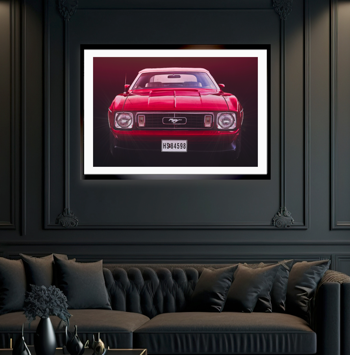 A red Ford Mustang an American classic car fine art photography wall art print by Douglas Carr – Oslo Art Prints