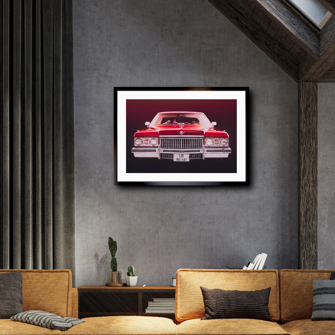 Red 1973 Cadillac Coupe de Ville, vintage AMCAR American classic car fine art photography wall art print by Douglas Carr – Oslo Art Prints