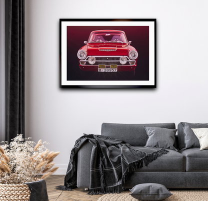 A Red Ford Cortina Mk1 British classic car fine art photography wall art print by Douglas Carr – Oslo Art Prints