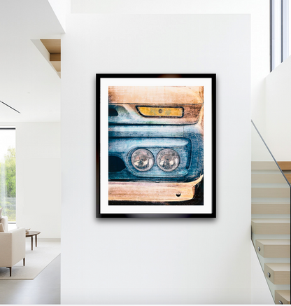 1960s GMC pick up truck headlights grille American classic car fine art photography wall art print by Douglas Carr – Oslo Art Prints