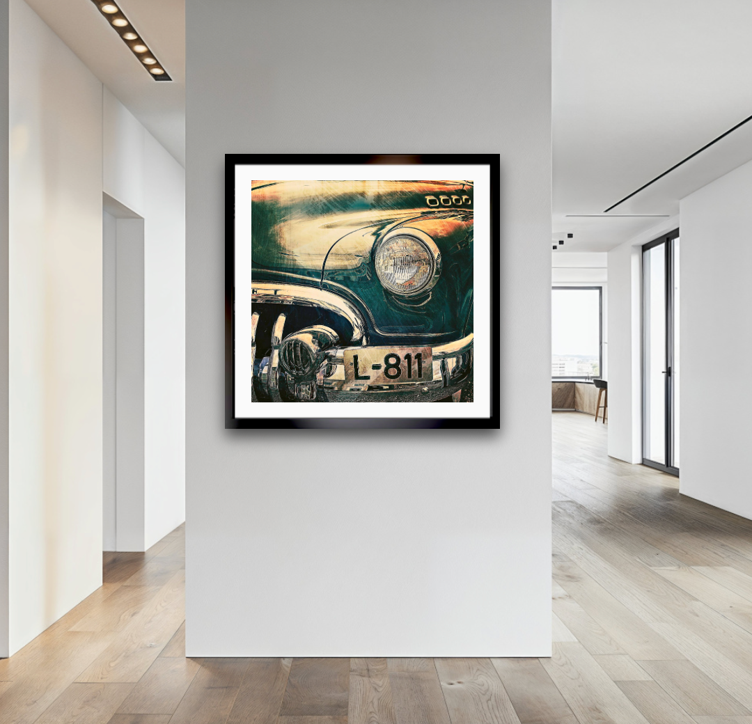 American classic 1950 Buick Roadmaster Tourback vintage car close up grille details Limited Edition fine art photography wall art print by Douglas Carr – Oslo Art Prints