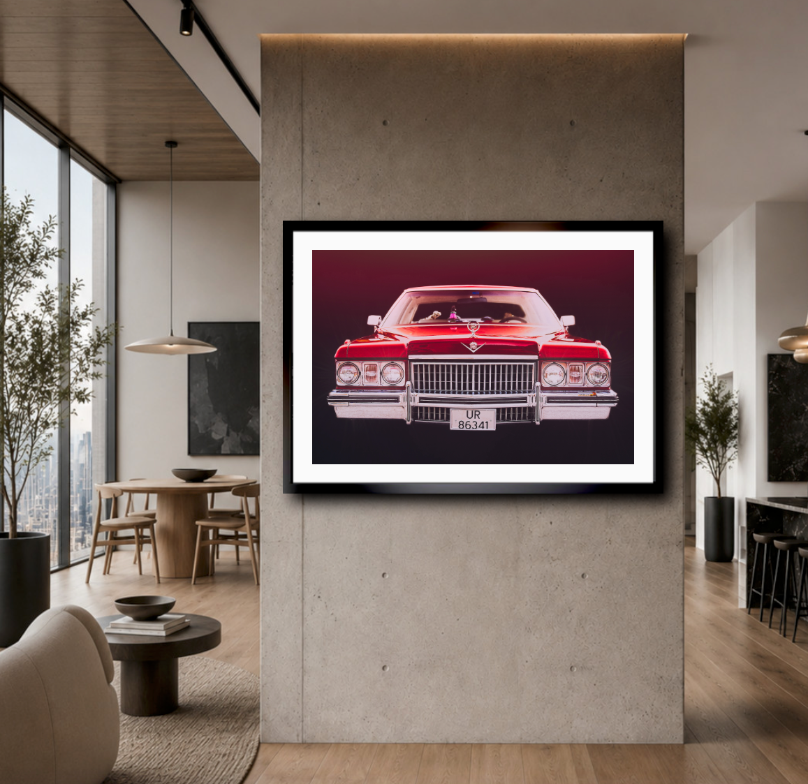 Red 1973 Cadillac Coupe de Ville, vintage AMCAR American classic car fine art photography wall art print by Douglas Carr – Oslo Art Prints