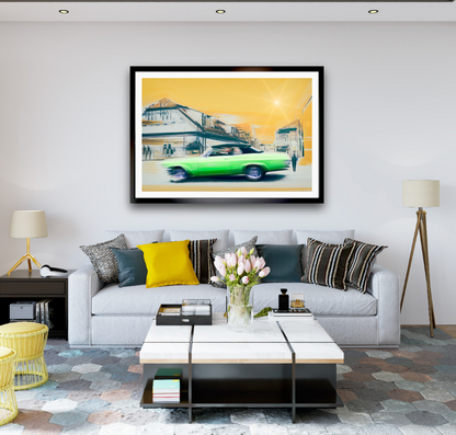 Vintage Lime a 1965 Chevrolet Impala convertible classic car fine art photography wall art print by Douglas Carr – Oslo Art Prints