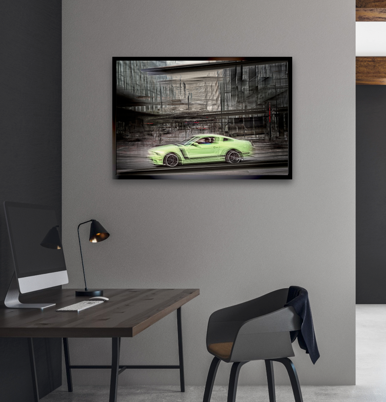 Automotive art print of American classic Ford Mustang by Douglas Carr
