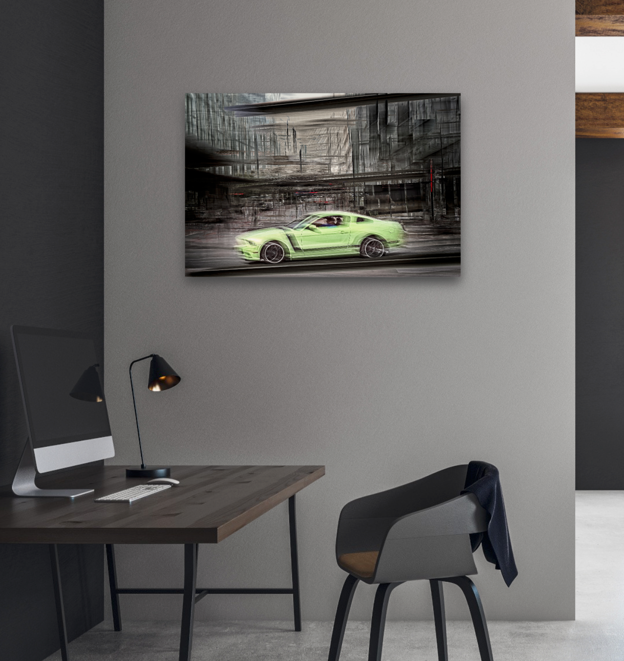 Automotive art print of American classic Ford Mustang by Douglas Carr

