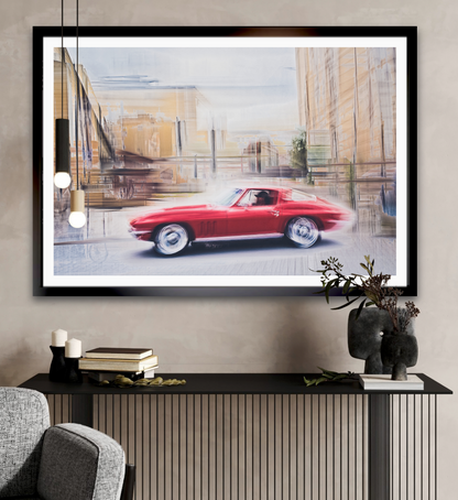 Automotive Limited Edition wall art print of American classic Corvette Stingray motor car by Douglas Carr Photography