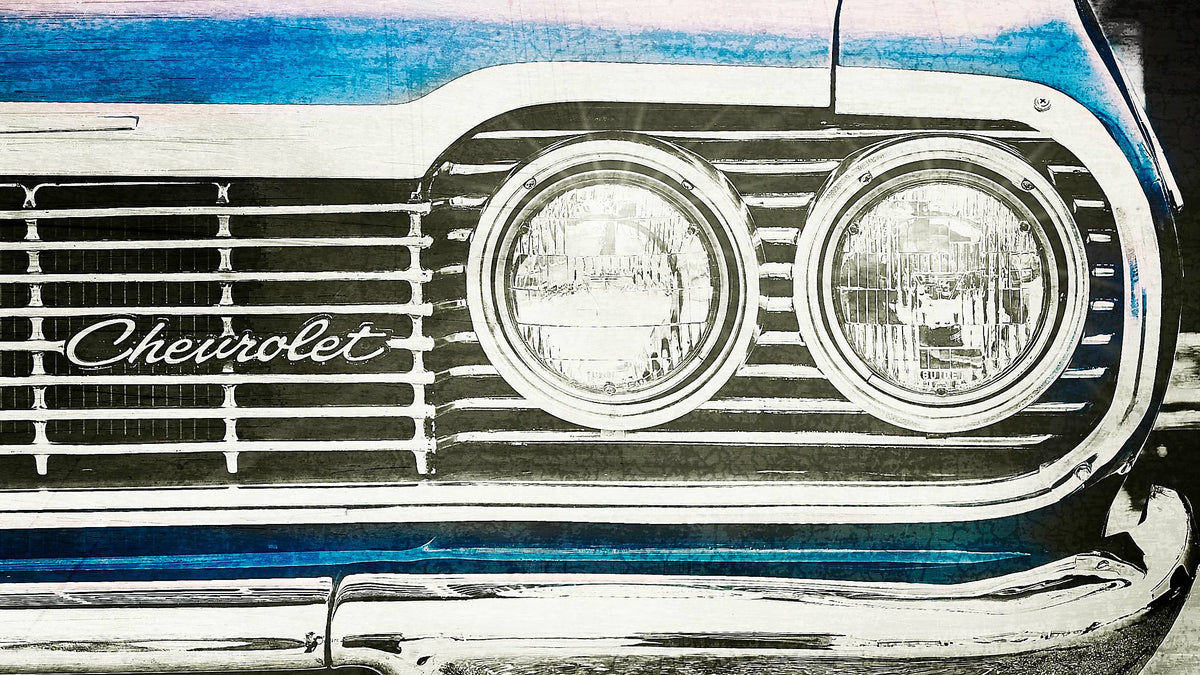 1964 Chevrolet Chevelle Malibu grille and headlights American classic car fine art photography wall art print by Douglas Carr – Oslo Art Prints