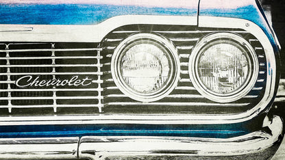 1964 Chevrolet Chevelle Malibu grille and headlights American classic car fine art photography wall art print by Douglas Carr – Oslo Art Prints