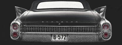 Eldorado Noir – a 1960 Cadillac Eldorado convertible from behind an American classic car fine art photography wall art print by Douglas Carr – Oslo Art Prints