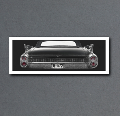 Eldorado Noir – a 1960 Cadillac Eldorado convertible from behind an American classic car fine art photography wall art print by Douglas Carr – Oslo Art Prints