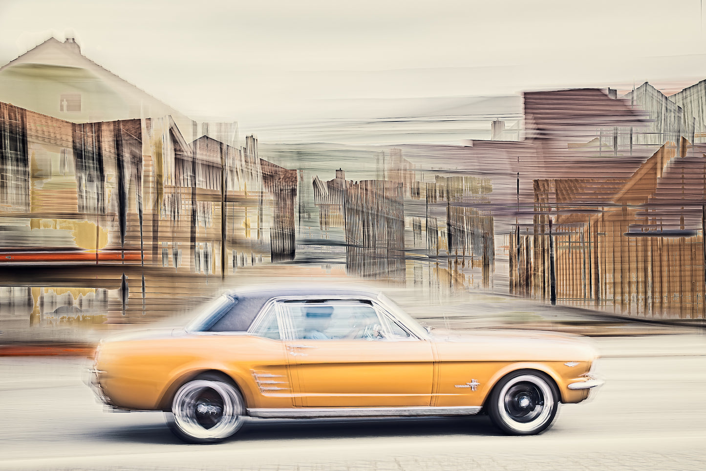 Automotive Limited Edition wall art print of American classic Golden Nugget Ford Mustang motor car by Douglas Carr Photography
