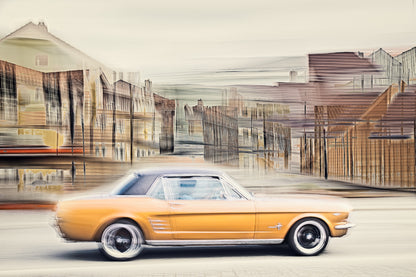 Automotive Limited Edition wall art print of American classic Golden Nugget Ford Mustang motor car by Douglas Carr Photography