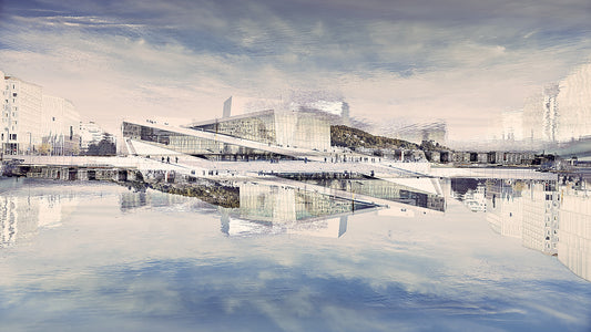 Magical Oslo Opera House architecture — ICM photography architecture wall art print by Douglas Carr at Oslo Art Prints