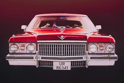 Red 1973 Cadillac Coupe de Ville, vintage AMCAR American classic car fine art photography wall art print by Douglas Carr – Oslo Art Prints