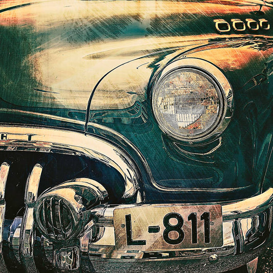 American classic 1950 Buick Roadmaster Tourback vintage car close up grille details Limited Edition fine art photography wall art print by Douglas Carr – Oslo Art Prints