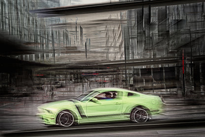 TheBoss, Automotive art print of American classic Ford Mustang by Douglas Carr
