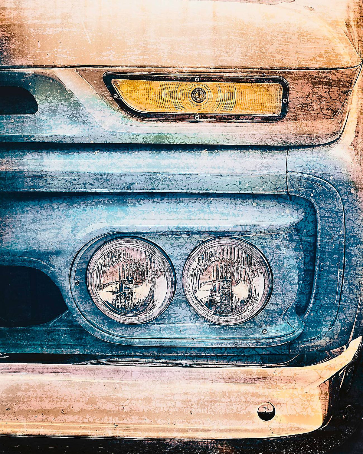 1960s GMC pick up truck headlights grille American classic car fine art photography wall art print by Douglas Carr – Oslo Art Prints