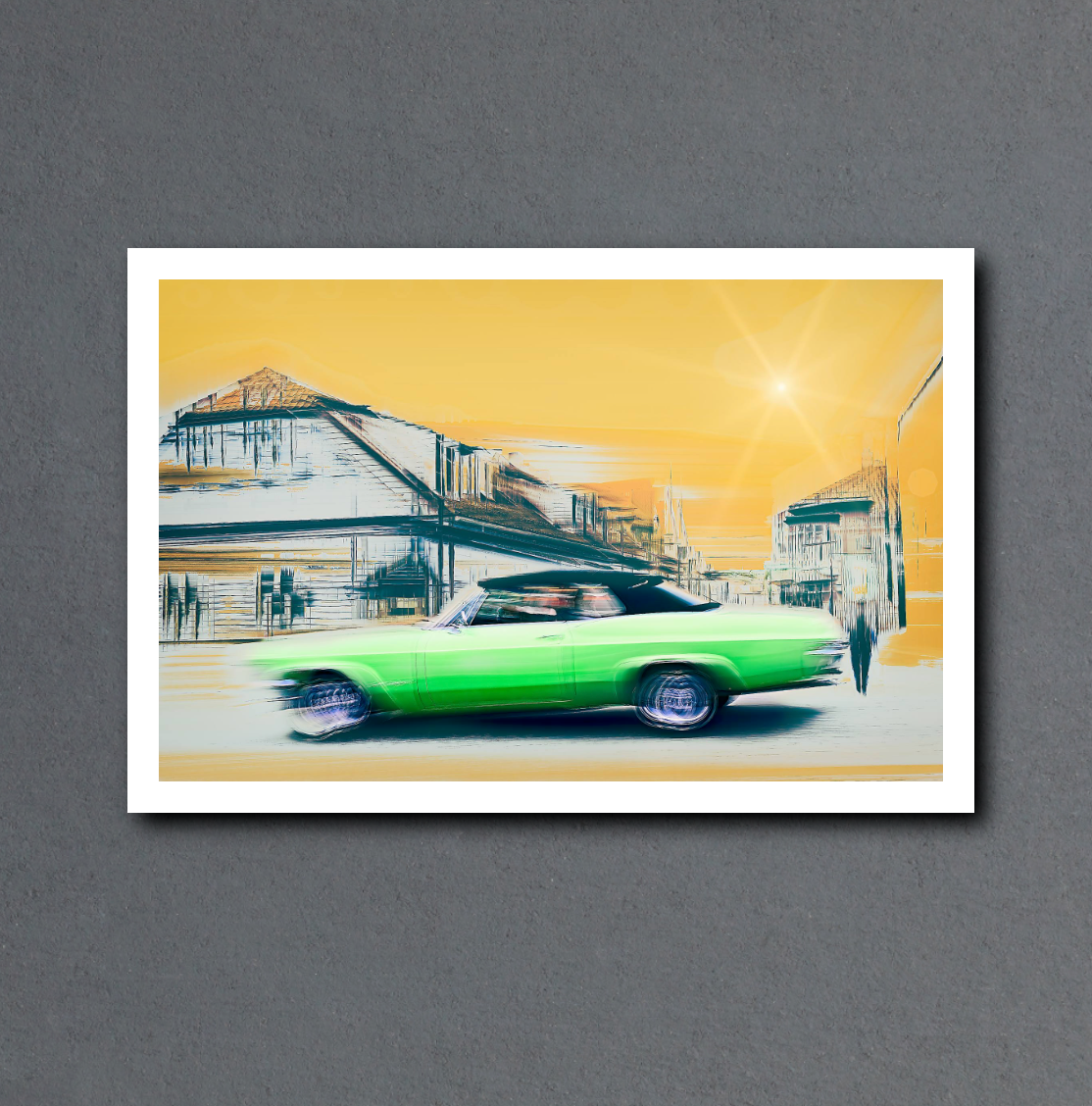 Vintage Lime a 1965 Chevrolet Impala convertible classic car fine art photography wall art print by Douglas Carr – Oslo Art Prints